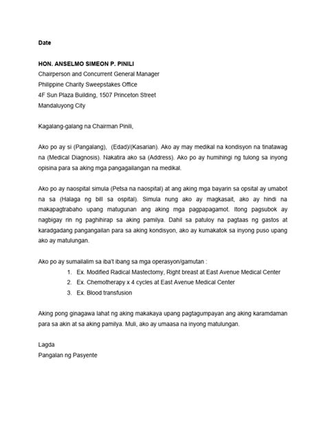 solicitation letter tagalog|Writing a Solicitation Letter for Medical Assistance in Tagalog.